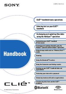 Sony Clie manual. Tablet Instructions.